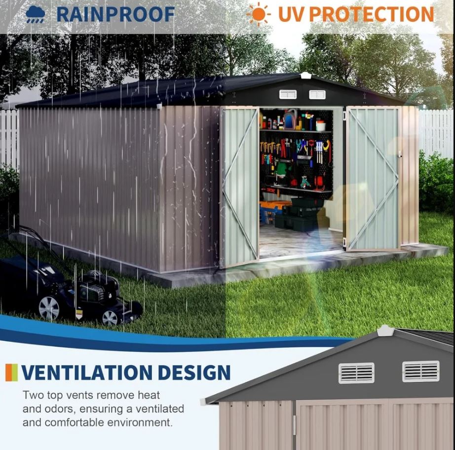 12 ×12 FT outdoor storage shed 4