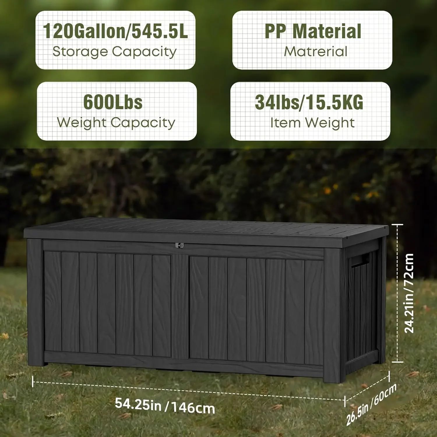 120 Gallon Waterproof Outdoor Storage Box-4