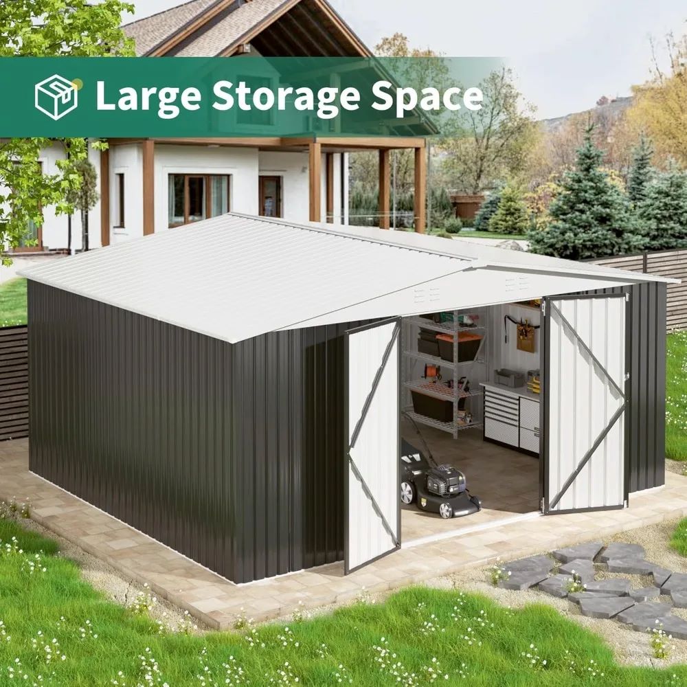 12x14 FT Metal Outdoor Storage Shed 7