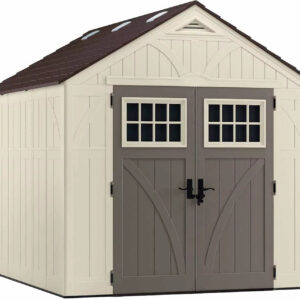 Spacious 8x10 Ft Heavy-Duty Resin Storage Shed with Reinforced Floor, Skylights & Lockable Doors