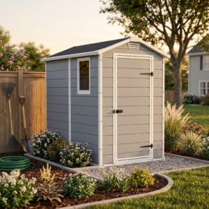 4x6 Resin Outdoor Storage Shed – Durable & Weatherproof Storage Solution