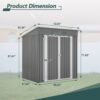 6 X 4 FT Outdoor Utility Shed - Garden Storage Shed-1
