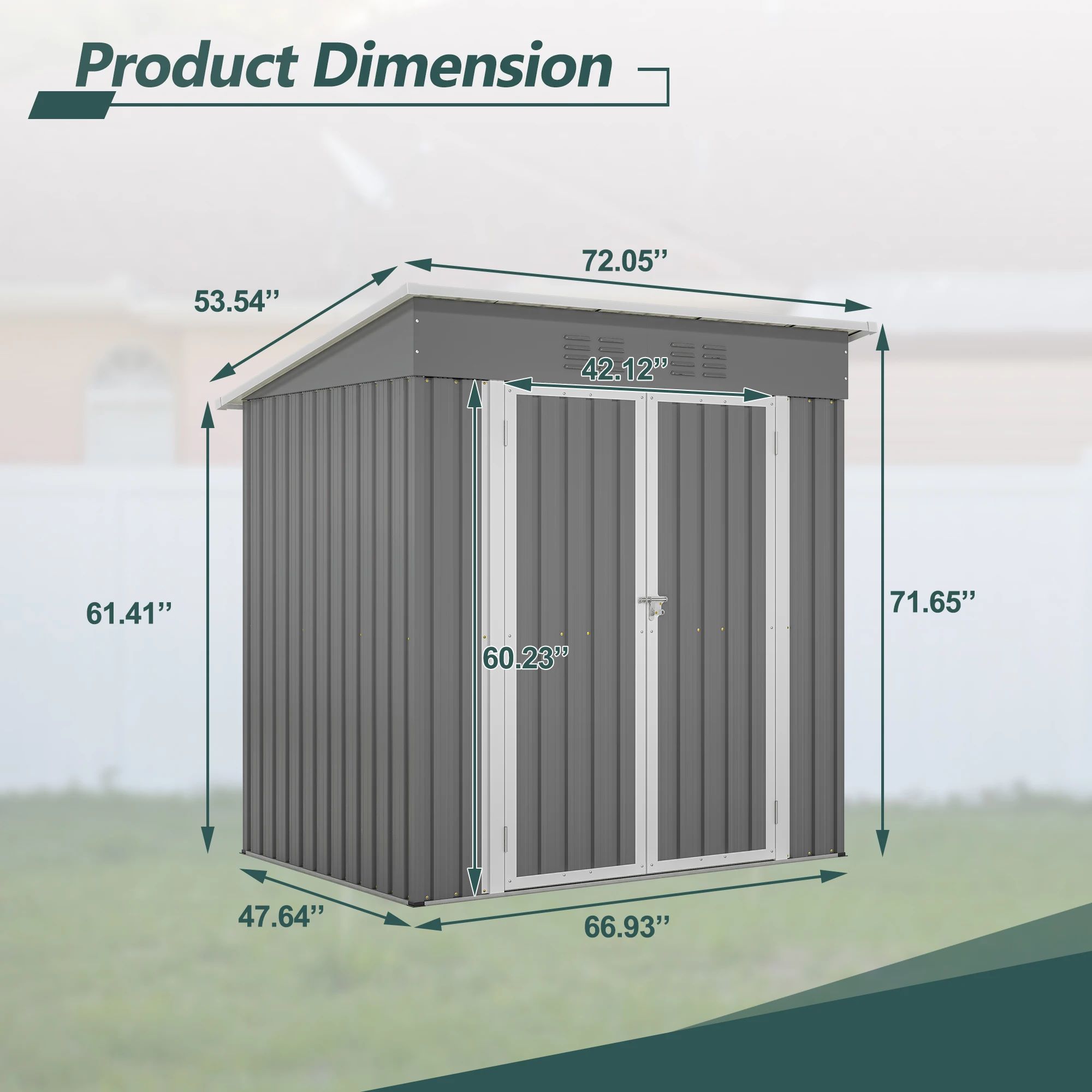 6 X 4 FT Outdoor Utility Shed - Garden Storage Shed-1