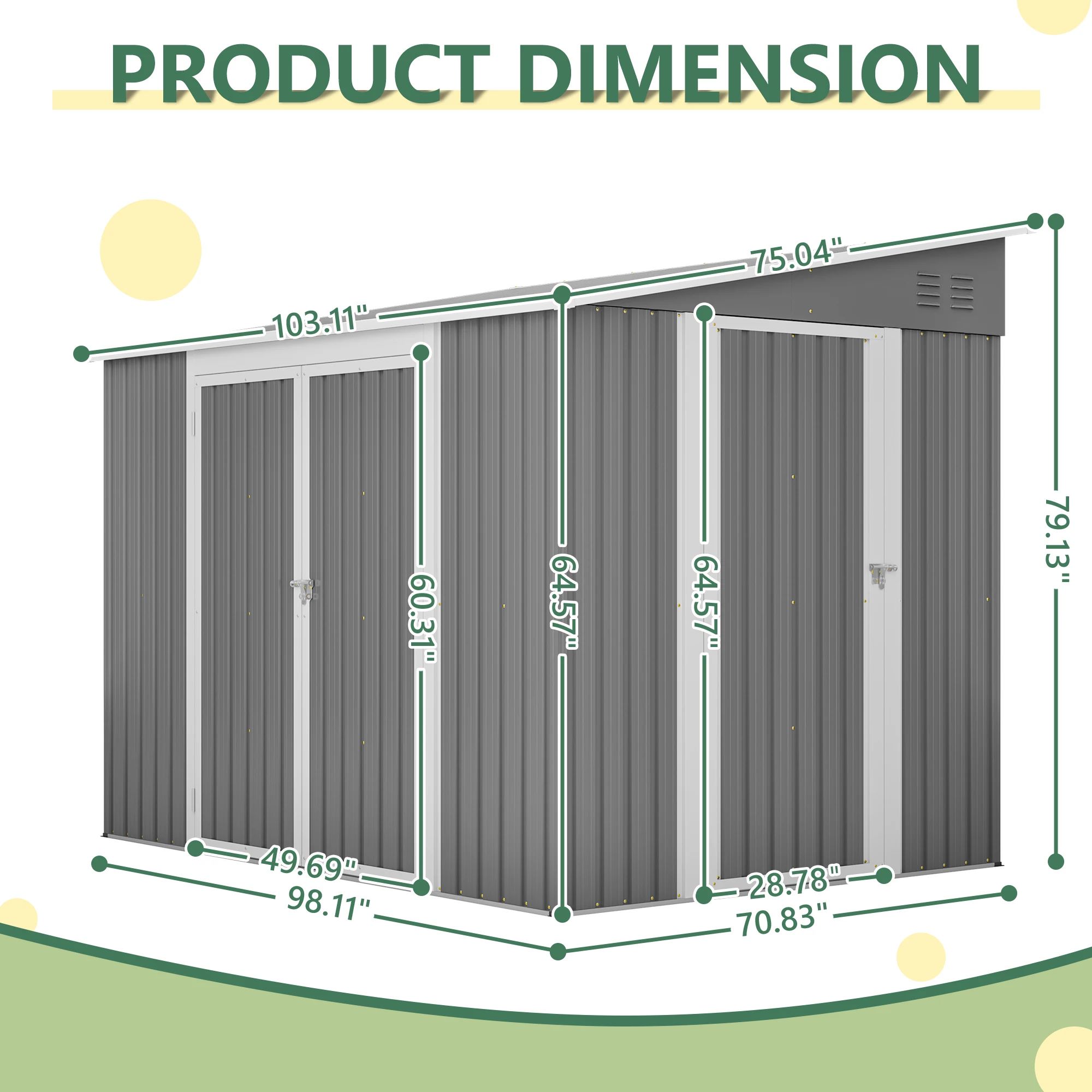 6 x 8 FT Metal Outdoor Storage Shed-1