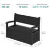 70 Gallon Outdoor Garden Bench With Storage -Deck Storage Waterproof Bench -1