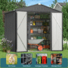 8 x 6 FT, Galvanized Metal Garden Shed-2