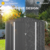 8 x 6 FT, Galvanized Metal Garden Shed-4