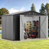 9 x 6 FT Metal Outdoor Storage Shed - Outdoor Shed for Bike
