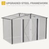 9 x 6 FT Metal Outdoor Storage Shed - Outdoor Shed for Bike -4