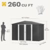 9 x 6 FT Metal Outdoor Storage Shed - Outdoor Shed for Bike -5