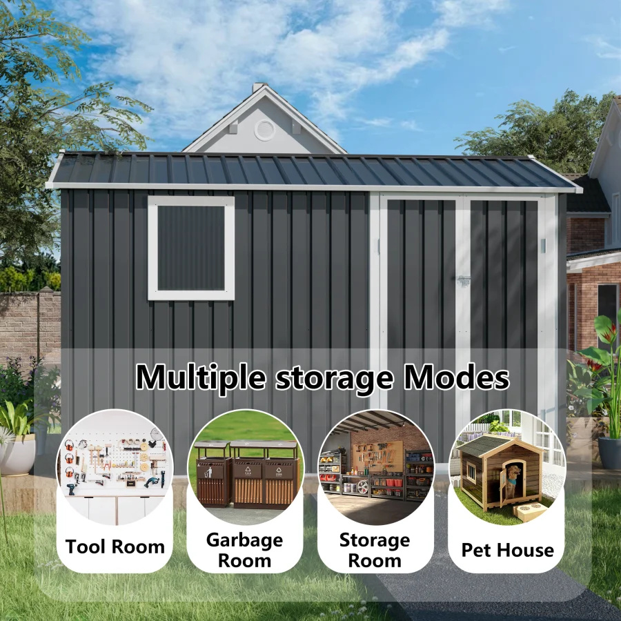 9 x 6 FT metal outdoor storage shed