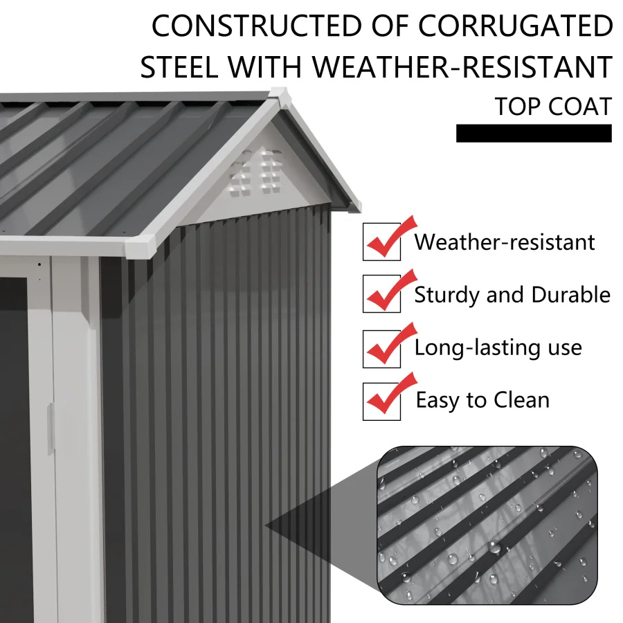 9 x 6 FT metal outdoor storage shed