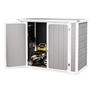 306 Gallon (1170L) Heavy-Duty Resin Outdoor Storage Box/Shed with 3 Doors & Lockable Lid