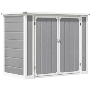 Compact 41 Cu. Ft. Resin Outdoor Storage Shed with 3 Doors, Floor & Lockable Lid
