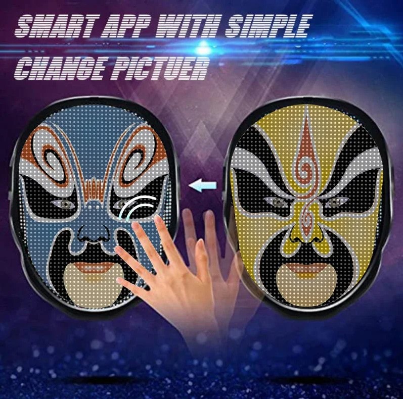 Smart LED Face Masks Programmable Bluetooth APP Control 1