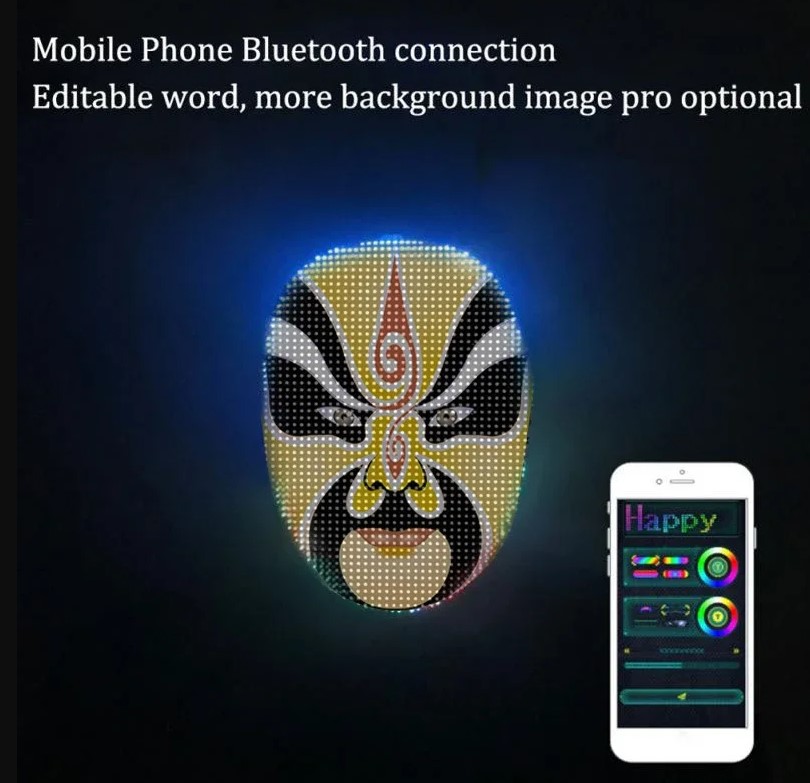 Smart LED Face Masks Programmable Bluetooth APP Control 4