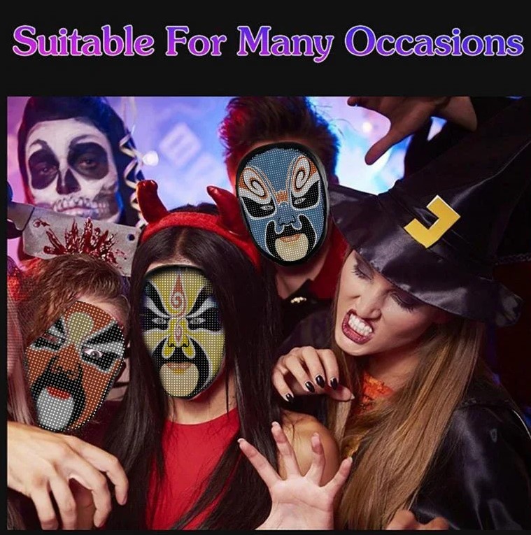 Smart LED Face Masks Programmable Bluetooth APP Control 6