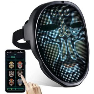 Smart LED Face Mask – Bluetooth App Control for Halloween & Parties