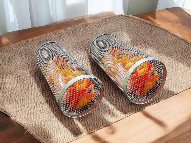 Stainless Steel Rolling Grill Basket 7