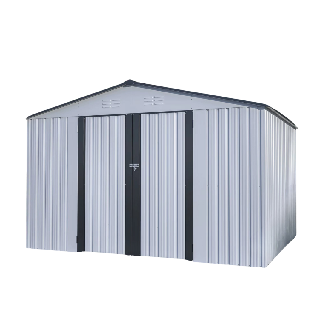 Spacious 10x8 FT Lockable Metal Outdoor Storage Shed - Secure Tool Shed for Garden, Patio & Backyard