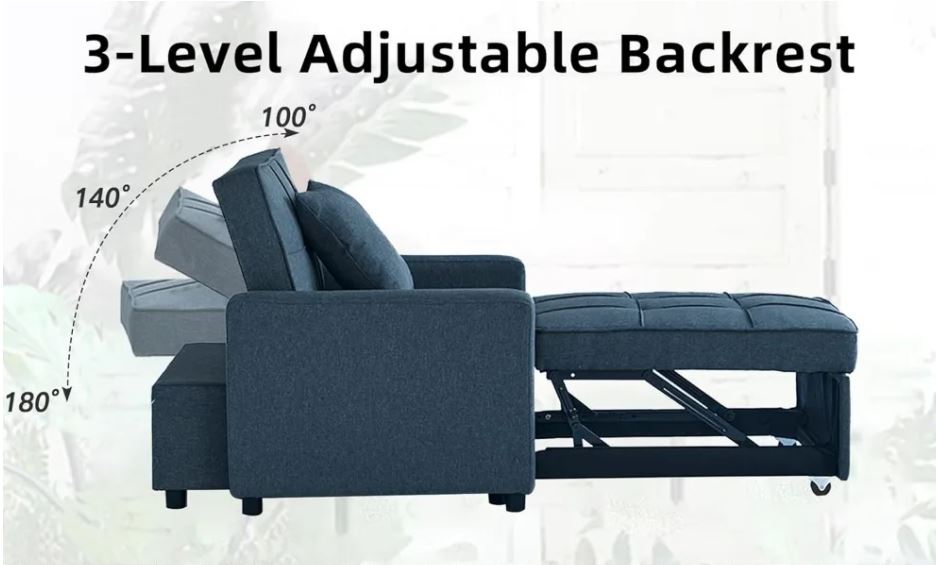 3-in-1 Convertible Single Sofa Bed 2