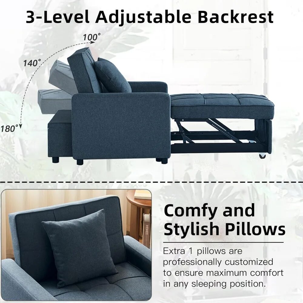 3-in-1 Convertible Single Sofa Bed 3