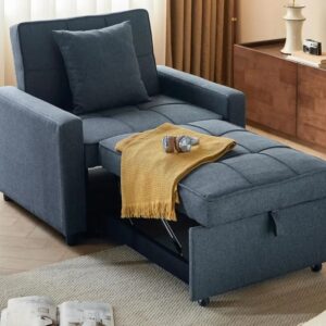 3-in-1 Convertible Single Sofa Bed with 5-Position Backrest
