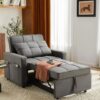 3-in-1 Convertible Single Sofa Bed Gray 1