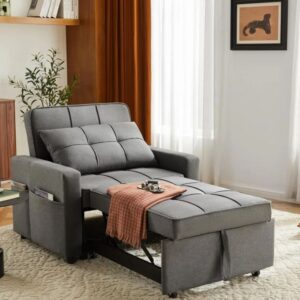 3-in-1 Convertible Single Sofa Bed with 5-Position Backrest