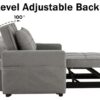 3-in-1 Convertible Single Sofa Bed Grey 1