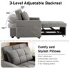 3-in-1 Convertible Single Sofa Bed Grey 2
