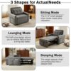 3-in-1 Convertible Single Sofa Bed Grey 3