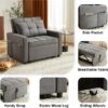 3-in-1 Convertible Single Sofa Bed Grey 4