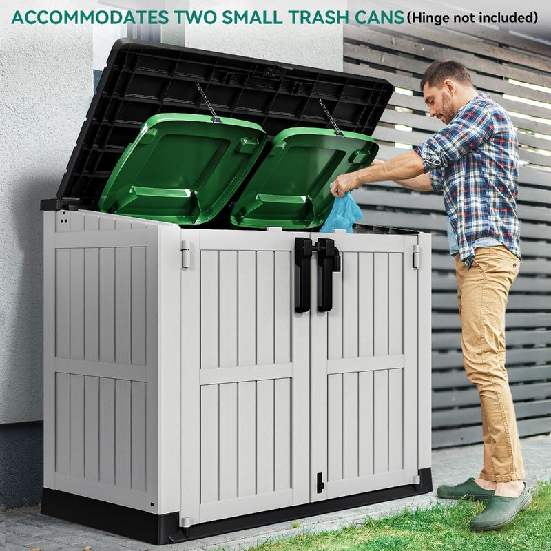 36 cu ft Horizontal Storage Shed Resin Lockable Tool Shed 2