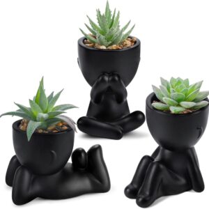 Fake Succulent Plants - 3 pcs Fake Plants for Home Decoration