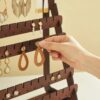 8-Tier Wooden Earring Display Stand Jewelry Organizer Rack 1
