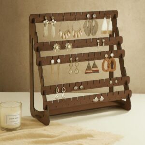 Wooden Earring Display Stand - Jewelry Organizer Rack