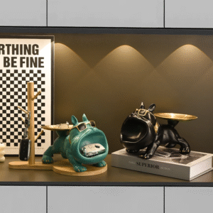 30cm Home Decor Bulldog Figurine, Resin Dog Statue Storage Box Animal Ornament & Art Sculpture for Living Room, Office