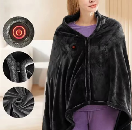 Electric Heated Blanket – Soft Fleece Heated Throw Blanket with 3 Heat Settings