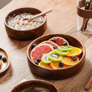 Handcrafted Wood Salad Bowl - Rustic Kitchen & Dining Decor Set of 2