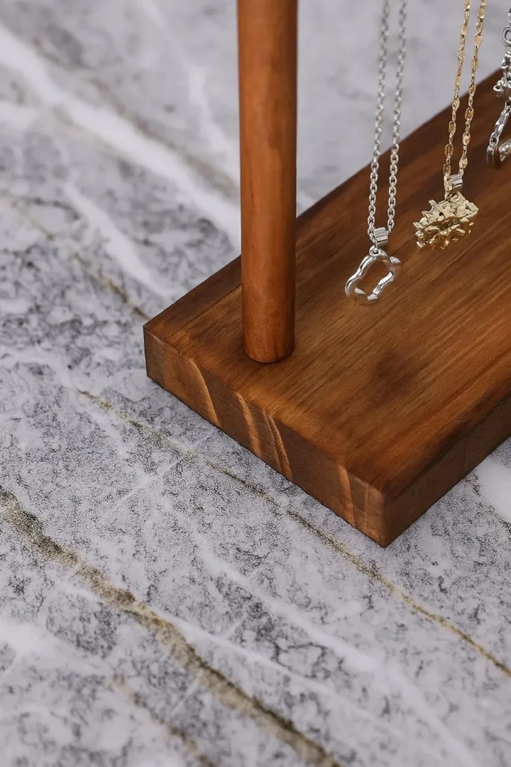 Solid Wood Necklace Display Stand 1
