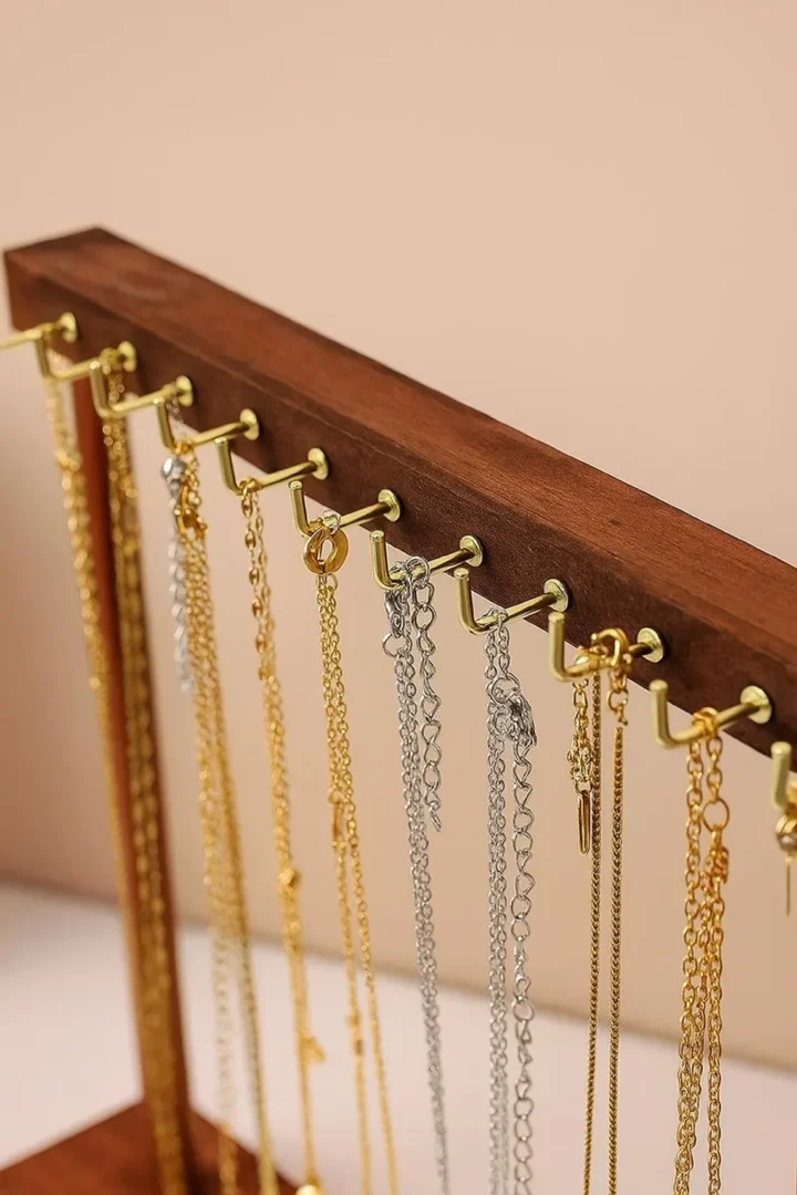 Solid Wood Necklace Display Stand 2