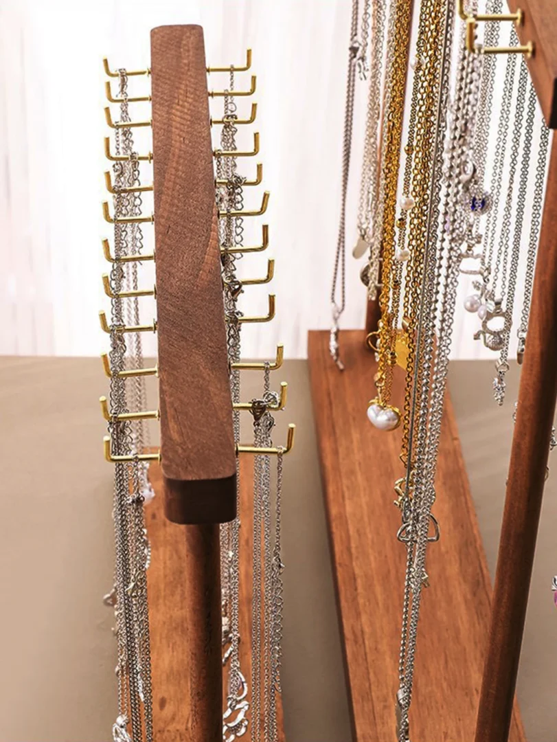 Solid Wood Necklace Display Stand 5