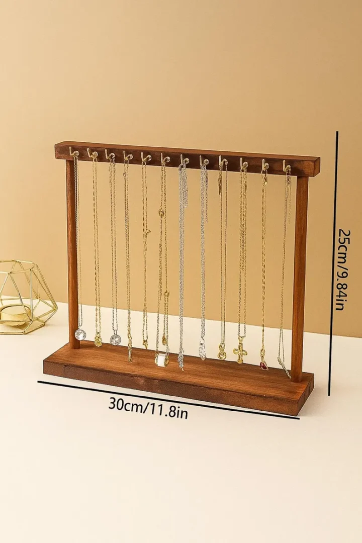 Solid Wood Necklace Stand Small