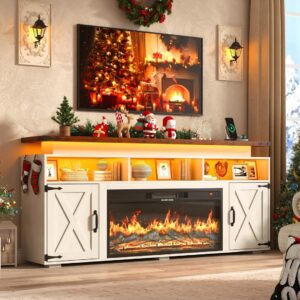 Farmhouse Fireplace TV Stand - Electric Fireplace TV Stand