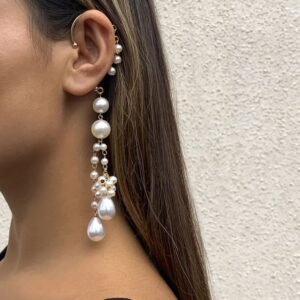 Long Pearl Clip-On Earrings - Set of 2