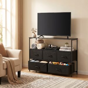 TV Stand Dresser For Bedroom With 5 Drawers