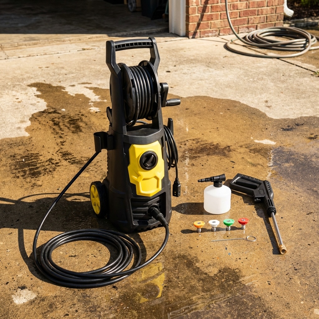 Electric Pressure Washer for Car, Patio, Deck & Outdoor Cleaning