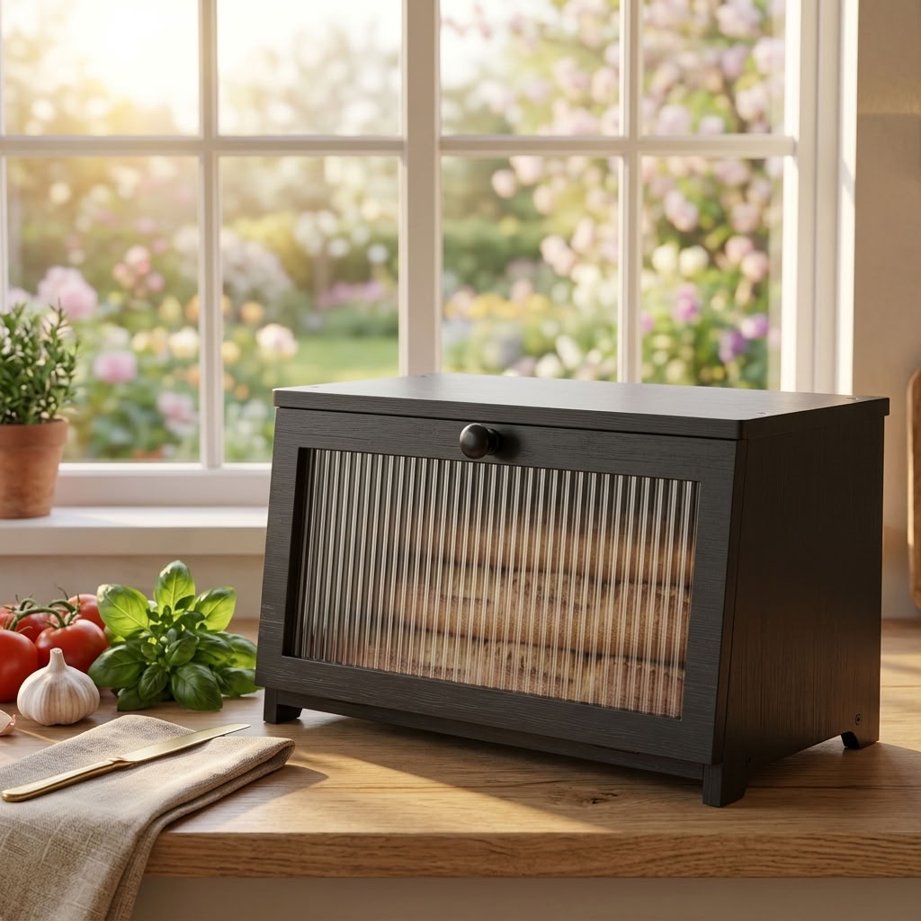 Wooden Bread Box for Kitchen0