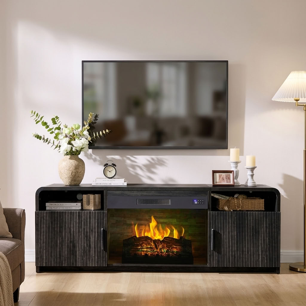 70 Inch Electric Fireplace TV Stand